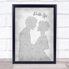 Scouting For Girls Double Act Man Lady Bride Groom Wedding Grey Song Lyric Quote Music Print