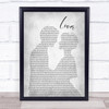 Taylor Swift Lover Man Lady Bride Groom Wedding Grey Song Lyric Quote Music Print