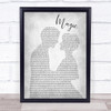 Coldplay Magic Man Lady Bride Groom Wedding Grey Song Lyric Quote Print