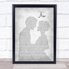 Spandau Ballet True Man Lady Bride Groom Wedding Grey Song Lyric Quote Print