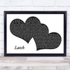 Disclosure Latch Landscape Black & White Two Hearts Song Lyric Print