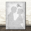 Miguel Adorn Man Lady Bride Groom Wedding Grey Song Lyric Quote Print