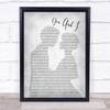 Michael Buble You And I Man Lady Bride Groom Wedding Grey Song Lyric Quote Print