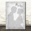 Neil Diamond Play Me Man Lady Bride Groom Wedding Grey Song Lyric Quote Print