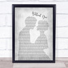 Motley Crue Without You Man Lady Bride Groom Wedding Grey Print