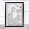 The Beatles Blackbird Grey Song Lyric Man Lady Bride Groom Wedding Print