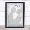The Beatles Hey Jude Grey Song Lyric Man Lady Bride Groom Wedding Print