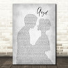 Aretha Franklin Angel Man Lady Bride Groom Wedding Grey Song Lyric Print