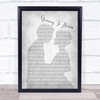 Led Zeppelin Stairway To Heaven Man Lady Bride Groom Wedding Grey Song Print
