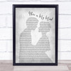 Pixies Where is My Mind Man Lady Bride Groom Wedding Grey Song Lyric Print