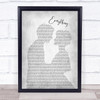 Michael Buble Everything Man Lady Bride Groom Wedding Grey Song Lyric Print