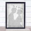 Passenger Life's For The Living Man Lady Bride Groom Wedding Grey Song Print