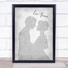 Oasis Live Forever Grey Song Lyric Man Lady Bride Groom Wedding Print
