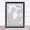 Ray LaMontagne Shelter Grey Song Lyric Man Lady Bride Groom Wedding Print