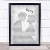 Shawn Mendes Mercy Grey Song Lyric Man Lady Bride Groom Wedding Print