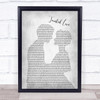 Soft Cell Tainted Love Grey Song Lyric Man Lady Bride Groom Wedding Print
