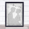 Heatwave Always & Forever Grey Man Lady Bride Groom Wedding Song Lyric Print