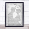 Wham Wake Me Up Before You Go-Go Grey Song Man Lady Bride Groom Wedding Print
