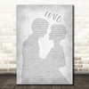 Nat King Cole L-O-V-E Man Lady Bride Groom Wedding Grey Song Lyric Music Art Print