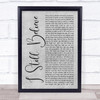 Frank Turner I Still Believe Grey Rustic Script Song Lyric Print