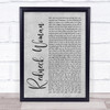 Gretchen Wilson Redneck Woman Grey Rustic Script Song Lyric Print