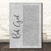 Hall & Oates Rich Girl Grey Rustic Script Song Lyric Print