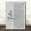 Hundred Reasons Falter Grey Rustic Script Song Lyric Print