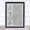 INXS Not Enough Time Grey Rustic Script Song Lyric Print