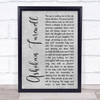 Jay Ungar Ashokan Farewell Grey Rustic Script Song Lyric Print