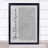 Arlo Guthrie Alice's Restaurant Massacree Grey Rustic Script Song Lyric Print