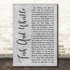 John Prine Fish And Whistle Grey Rustic Script Song Lyric Print