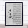 Jonas Brothers Hesitate Grey Rustic Script Song Lyric Print