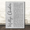 Kings Of Leon Molly's Chambers Grey Rustic Script Song Lyric Print