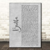 Kodaline Brother Grey Rustic Script Song Lyric Print