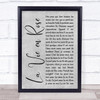 Lady Gaga La Vie en Rose Grey Rustic Script Song Lyric Print