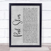 LANY Pink Skies Grey Rustic Script Song Lyric Print
