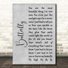 Lenny Kravitz Butterfly Grey Rustic Script Song Lyric Print
