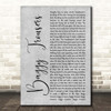 Madness Baggy Trousers Grey Rustic Script Song Lyric Print
