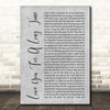 Maggie Rogers Love You For A Long Time Grey Rustic Script Song Lyric Print
