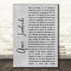 Natanael Cano Amor Tumbado Grey Rustic Script Song Lyric Print