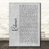 Nicole C Mullen Redeemer Grey Rustic Script Song Lyric Print