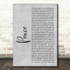 O.A.R. Peace Grey Rustic Script Song Lyric Print