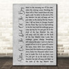 Otis Redding (Sittin' On) The Dock Of The Bay Grey Rustic Script Song Lyric Print