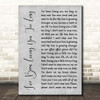 Otis Redding I've Been Loving You Too Long Grey Rustic Script Song Lyric Print