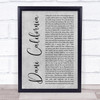 Red Hot Chili Peppers Dani California Grey Rustic Script Song Lyric Print