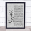 Seether Sympathetic Grey Rustic Script Song Lyric Print