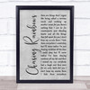 Shed Seven Chasing Rainbows Grey Rustic Script Song Lyric Print
