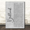 Shinedown Brilliant Grey Rustic Script Song Lyric Print