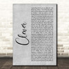 Beartooth Clever Grey Rustic Script Song Lyric Print