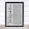 Soul Asylum Take Manhattan Grey Rustic Script Song Lyric Print